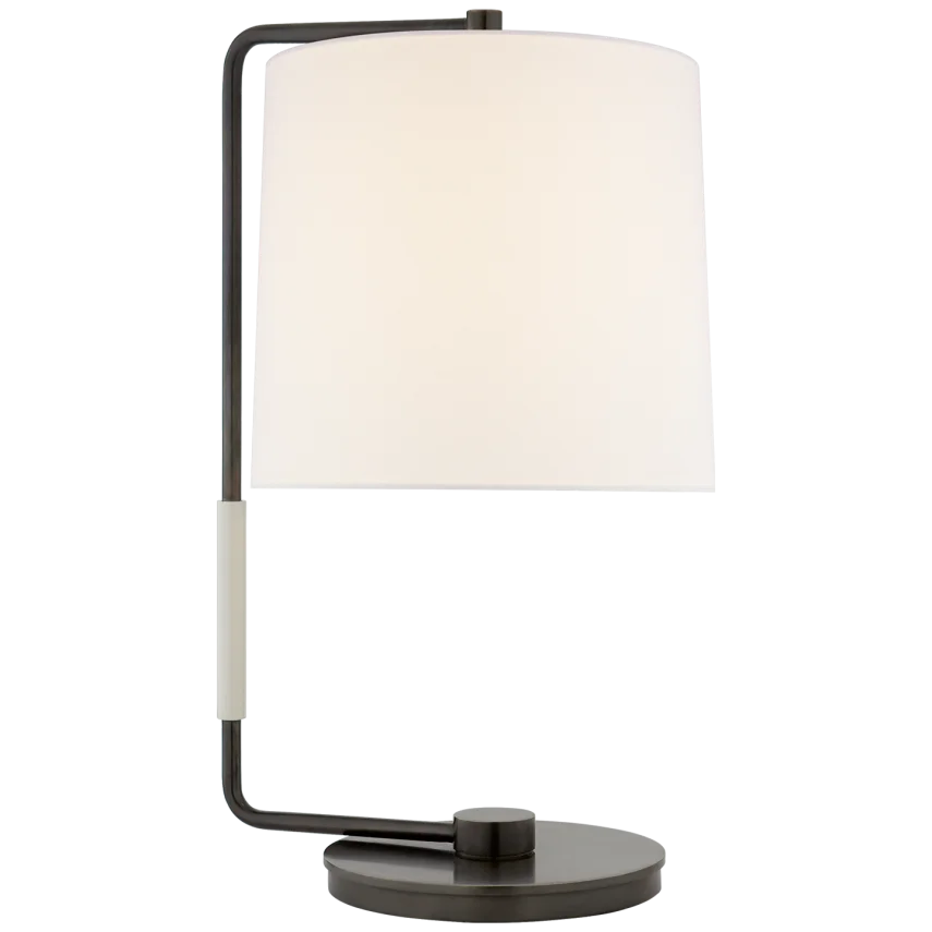 Swin Table Lamp-Visual Comfort-VISUAL-BBL 3070BZ-L-Table LampsBronze-Linen Shade-1-France and Son