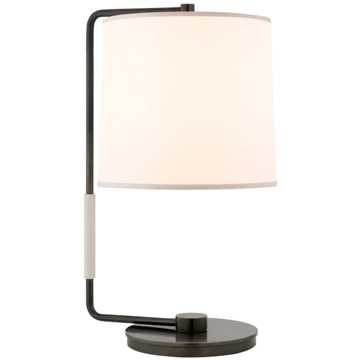 Swin Table Lamp-Visual Comfort-VISUAL-BBL 3070BZ-S-Table LampsBronze-Silk Shade-2-France and Son