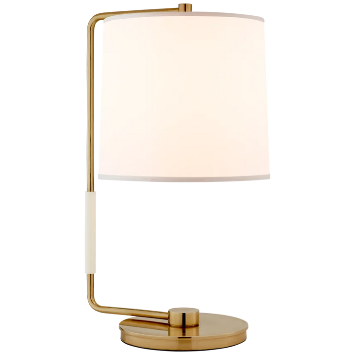 Swin Table Lamp-Visual Comfort-VISUAL-BBL 3070SB-S-Table LampsSoft Brass-Silk Shade-4-France and Son