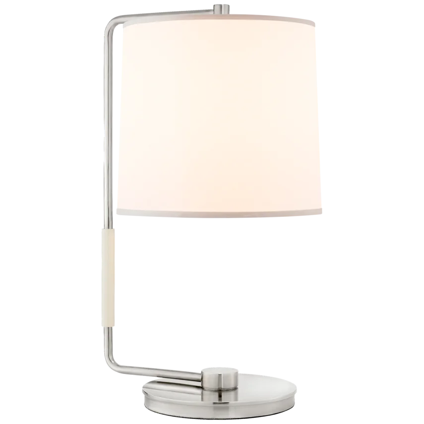 Swin Table Lamp-Visual Comfort-VISUAL-BBL 3070SS-S-Table LampsSoft Silver-Silk Shade-6-France and Son