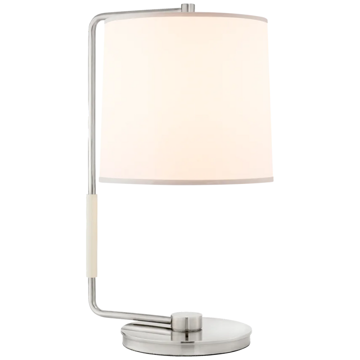 Swin Table Lamp-Visual Comfort-VISUAL-BBL 3070SS-S-Table LampsSoft Silver-Silk Shade-6-France and Son