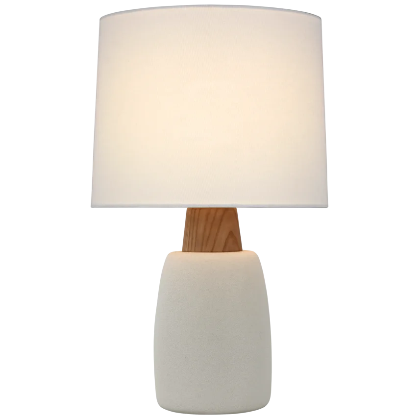 Ainun Large Table Lamp-Visual Comfort-VISUAL-BBL 3611PRW-L-Table LampsPorous White and Natural Oak-2-France and Son