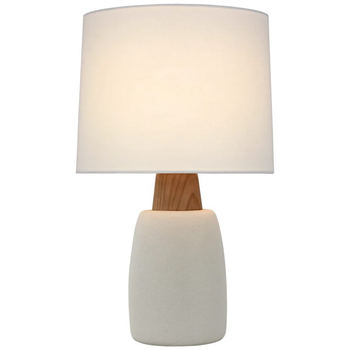 Ainun Large Table Lamp-Visual Comfort-VISUAL-BBL 3611PRW-L-Table LampsPorous White and Natural Oak-2-France and Son