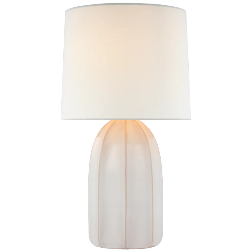Melano Large Table Lamp-Visual Comfort-VISUAL-BBL 3620IVO-L-Table LampsIvory-Linen Shade-2-France and Son