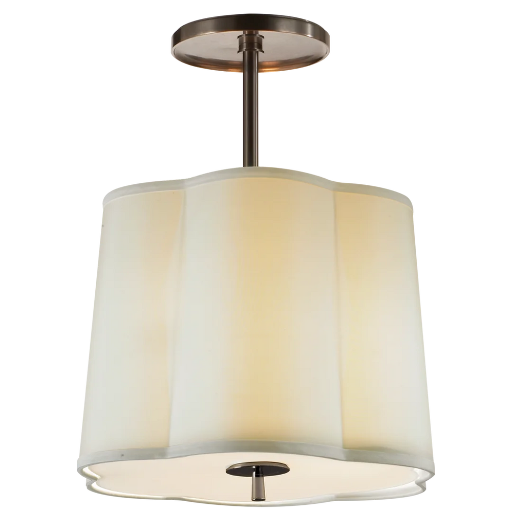 Simclop Hanging Shade-Visual Comfort-VISUAL-BBL 5016BZ-S-Flush MountsBronze-Silk Shade-2-France and Son