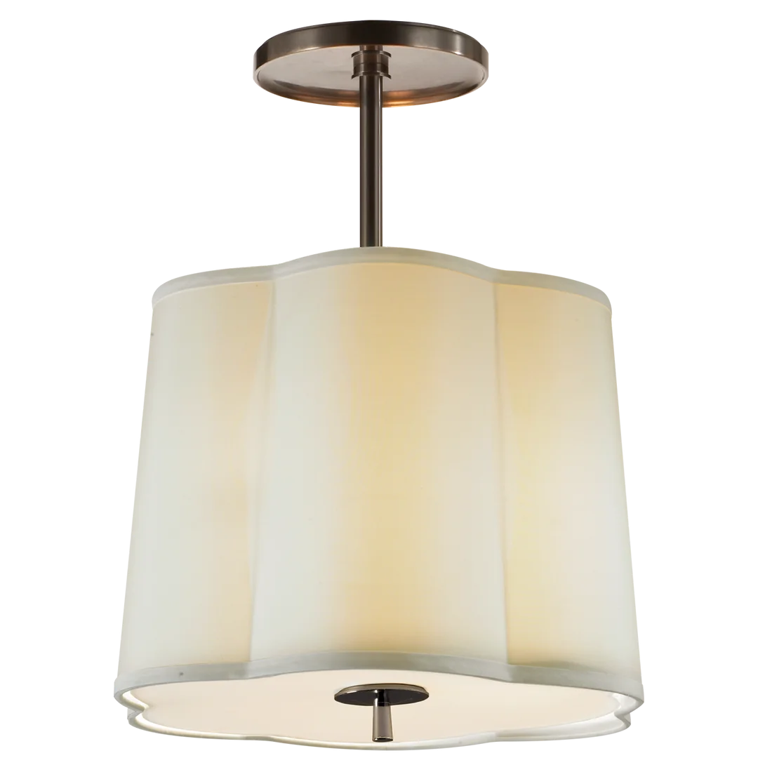 Simclop Hanging Shade-Visual Comfort-VISUAL-BBL 5016BZ-S-Flush MountsBronze-Silk Shade-2-France and Son