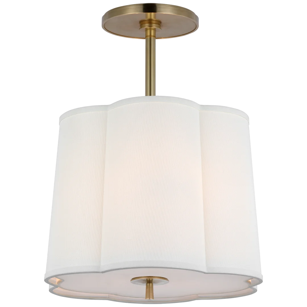 Simclop Hanging Shade-Visual Comfort-VISUAL-BBL 5016SB-L-Flush MountsSoft Brass-Linen Shade-3-France and Son