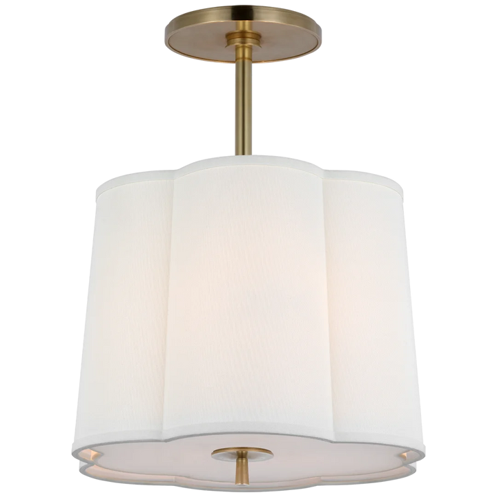 Simclop Hanging Shade-Visual Comfort-VISUAL-BBL 5016SB-L-Flush MountsSoft Brass-Linen Shade-3-France and Son