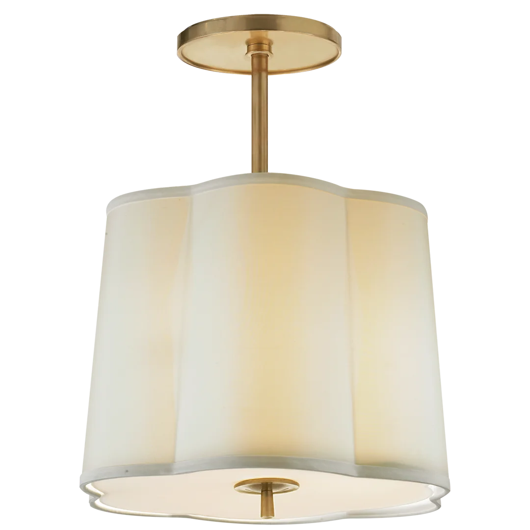 Simclop Hanging Shade-Visual Comfort-VISUAL-BBL 5016SB-S-Flush MountsSoft Brass-Silk Shade-4-France and Son