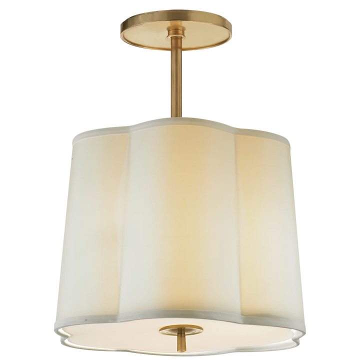 Simclop Hanging Shade-Visual Comfort-VISUAL-BBL 5016SB-S-Flush MountsSoft Brass-Silk Shade-4-France and Son