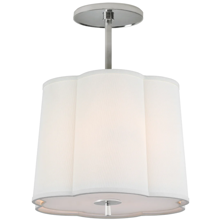 Simclop Hanging Shade-Visual Comfort-VISUAL-BBL 5016SS-L-Flush MountsSoft Silver-Linen Shade-5-France and Son