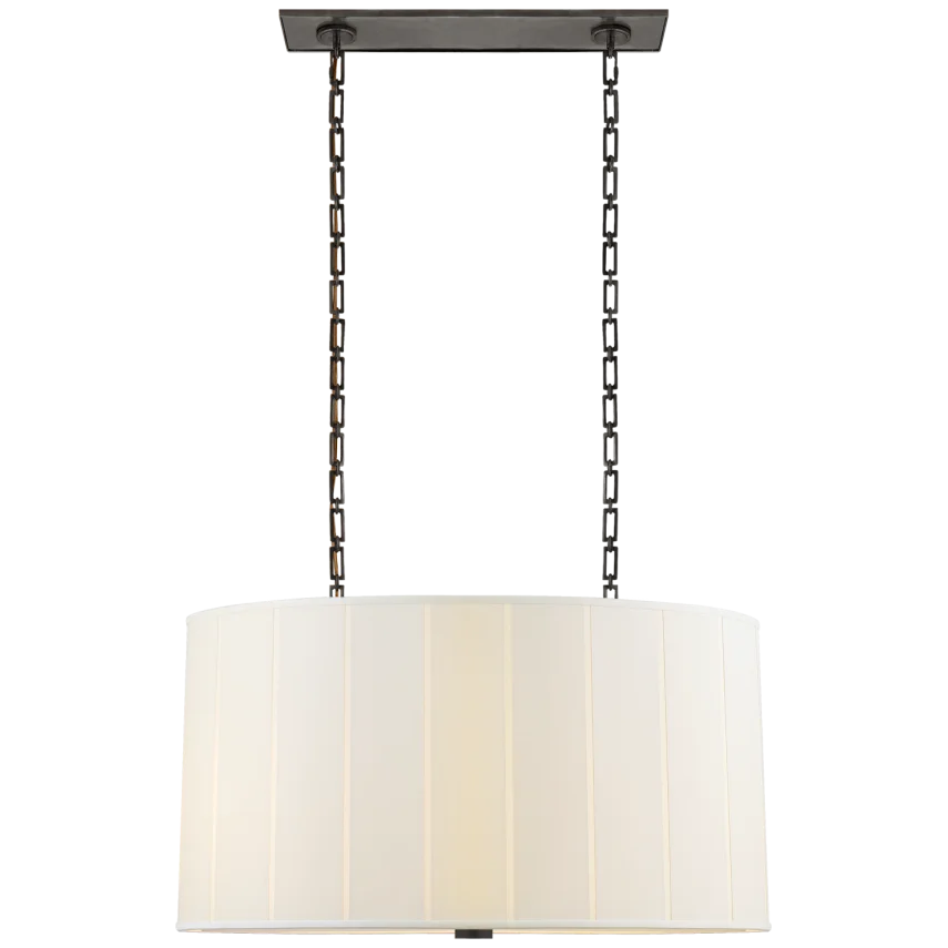 Poppy Oval Hanging Shade-Visual Comfort-VISUAL-BBL 5031BZ-S-Outdoor LanternsBronze with Silk Shade-1-France and Son