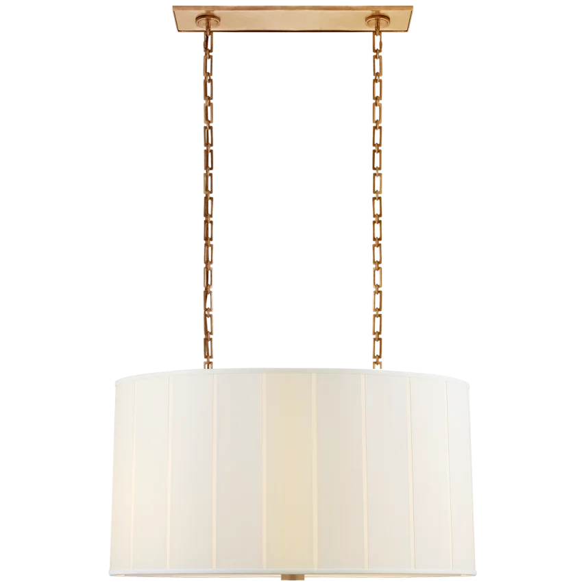 Poppy Oval Hanging Shade-Visual Comfort-VISUAL-BBL 5031SB-S-Outdoor LanternsSoft Brass with Silk Shade-3-France and Son