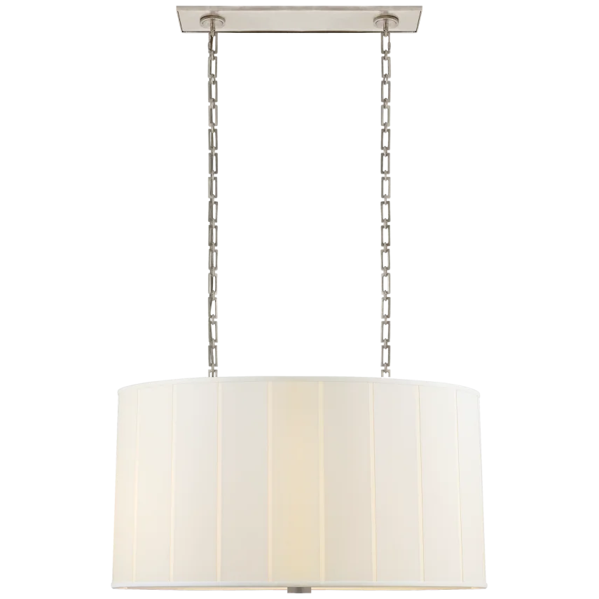 Poppy Oval Hanging Shade-Visual Comfort-VISUAL-BBL 5031SS-S-Outdoor LanternsSoft Silver with Silk Shade-4-France and Son