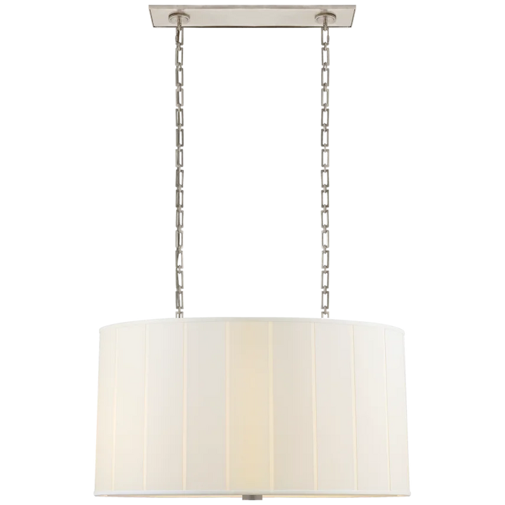 Poppy Oval Hanging Shade-Visual Comfort-VISUAL-BBL 5031SS-S-Outdoor LanternsSoft Silver with Silk Shade-4-France and Son