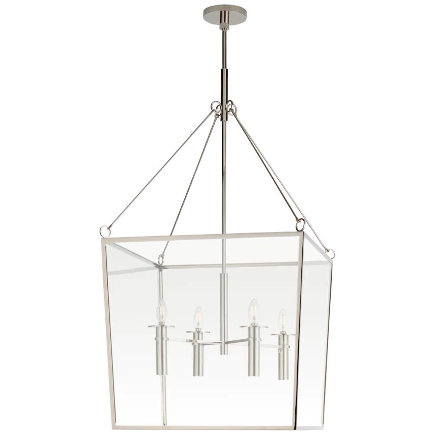 Casada Large Lantern-Visual Comfort-VISUAL-BBL 5106PN-PendantsPolished Nickel-Clear Glass-2-France and Son