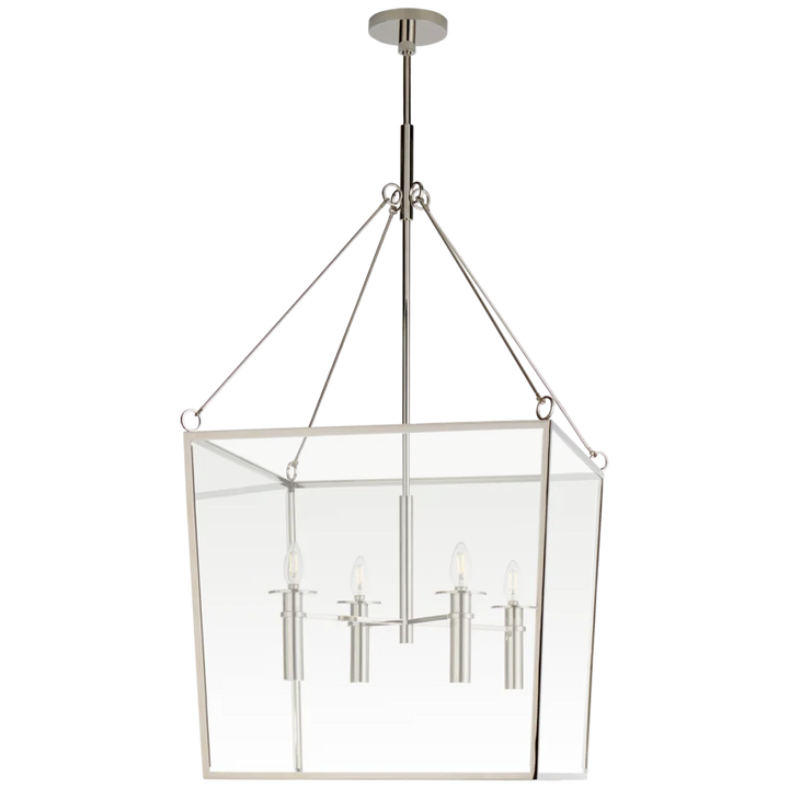 Casada Large Lantern-Visual Comfort-VISUAL-BBL 5106PN-PendantsPolished Nickel-Clear Glass-2-France and Son
