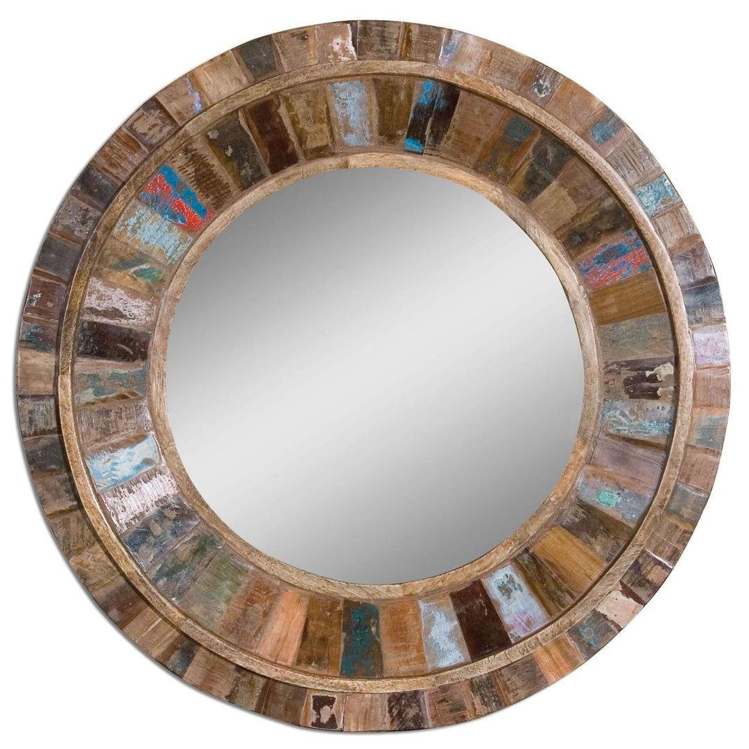 Jeremiah Round Wood Mirror-Uttermost-UTTM-04017-Mirrors-1-France and Son