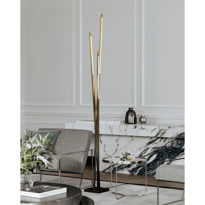 Gansevoort Led Floor Lamp Gradient Brass-Hudson Valley-HVL-L5119-GB-Floor Lamps-2-France and Son