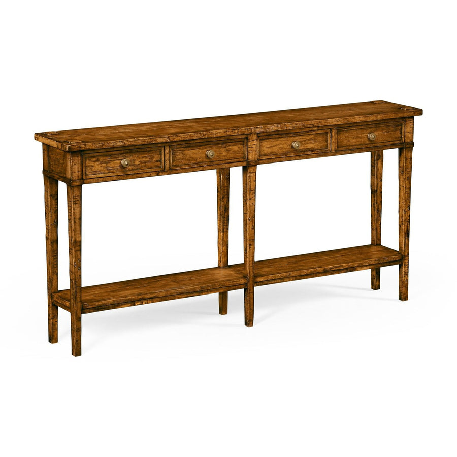 Four Drawer Console-Jonathan Charles-JCHARLES-491083-CFW-Console TablesCountry Walnut-1-France and Son