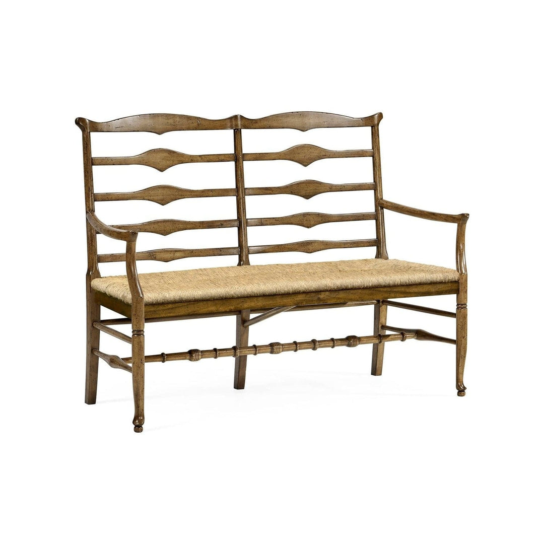 Casual Ladderback Bench-Jonathan Charles-JCHARLES-492803-DTM-BenchesMedium Driftwood-Rush-2-France and Son