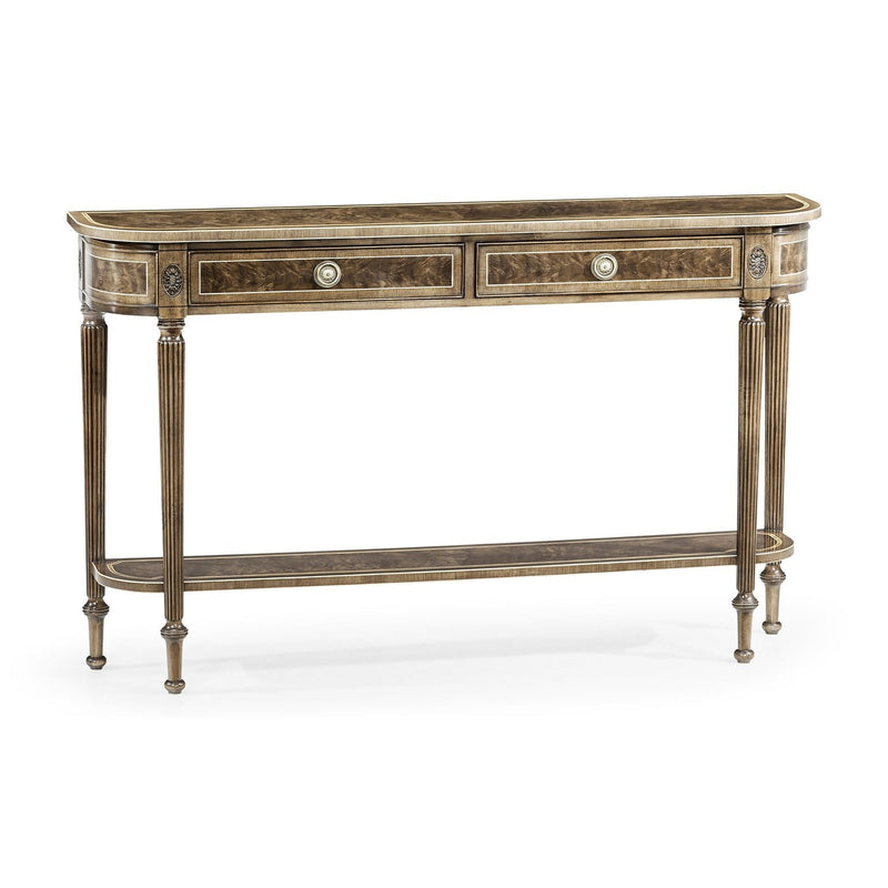 Regency Console with Shelf-Jonathan Charles-JCHARLES-494600-MBL-Console TablesBleached Mahogany-3-France and Son