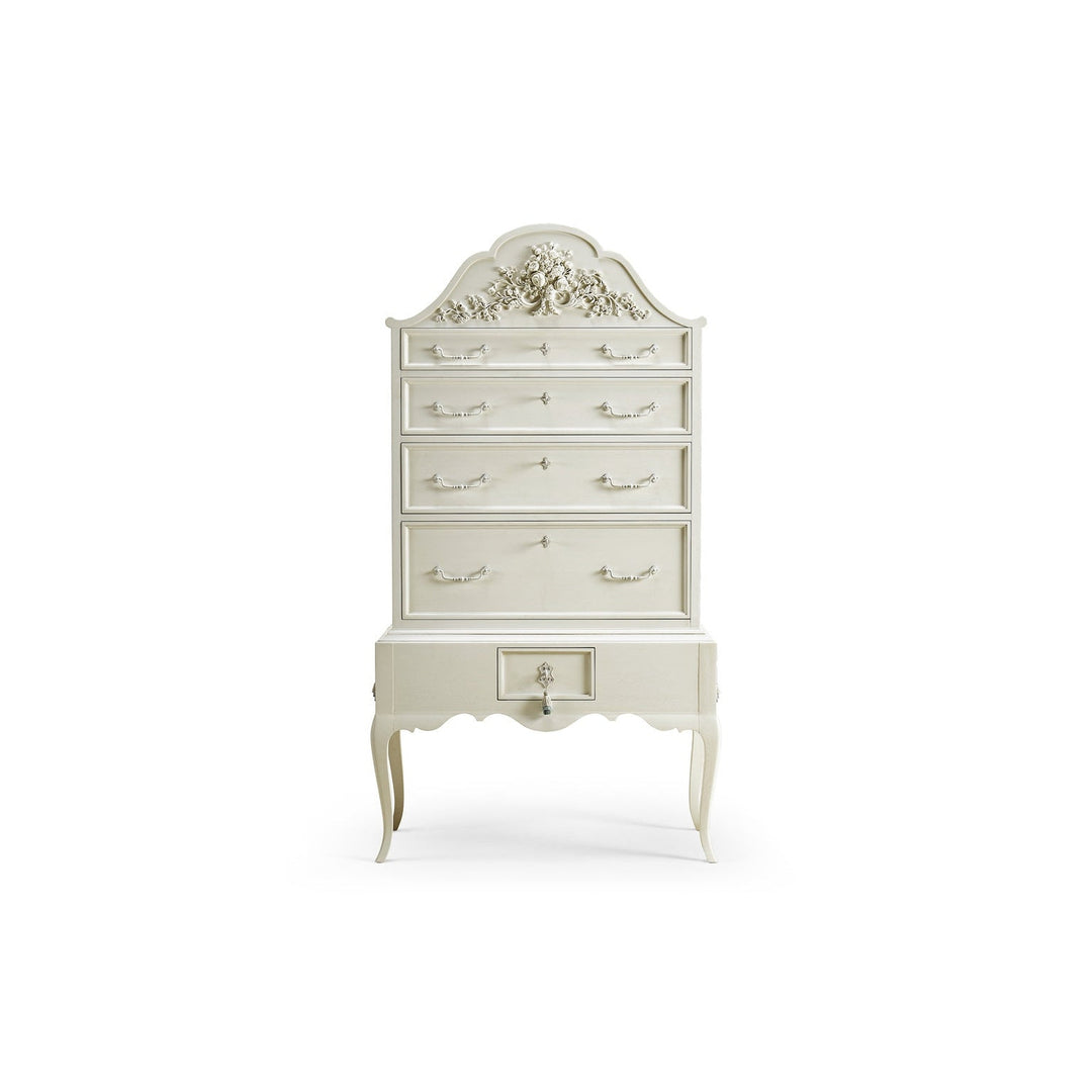 Cirrus Carved Tallboy-Jonathan Charles-JCHARLES-002-1-730-CHK-DressersWhite-1-France and Son