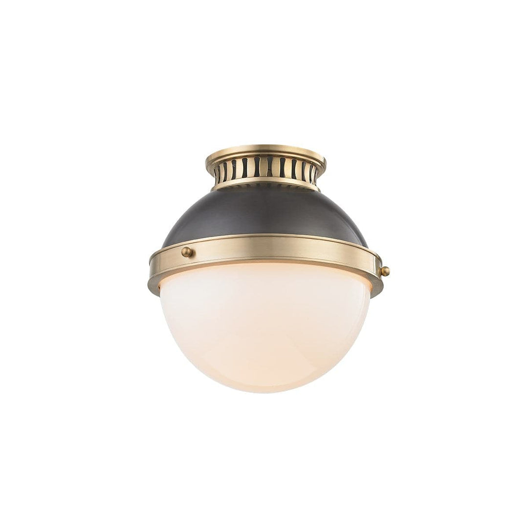 Latham Flush Mount Small-Hudson Valley-HVL-4009-ADB-Flush MountsAged/Antique Distressed Bronze-1-France and Son