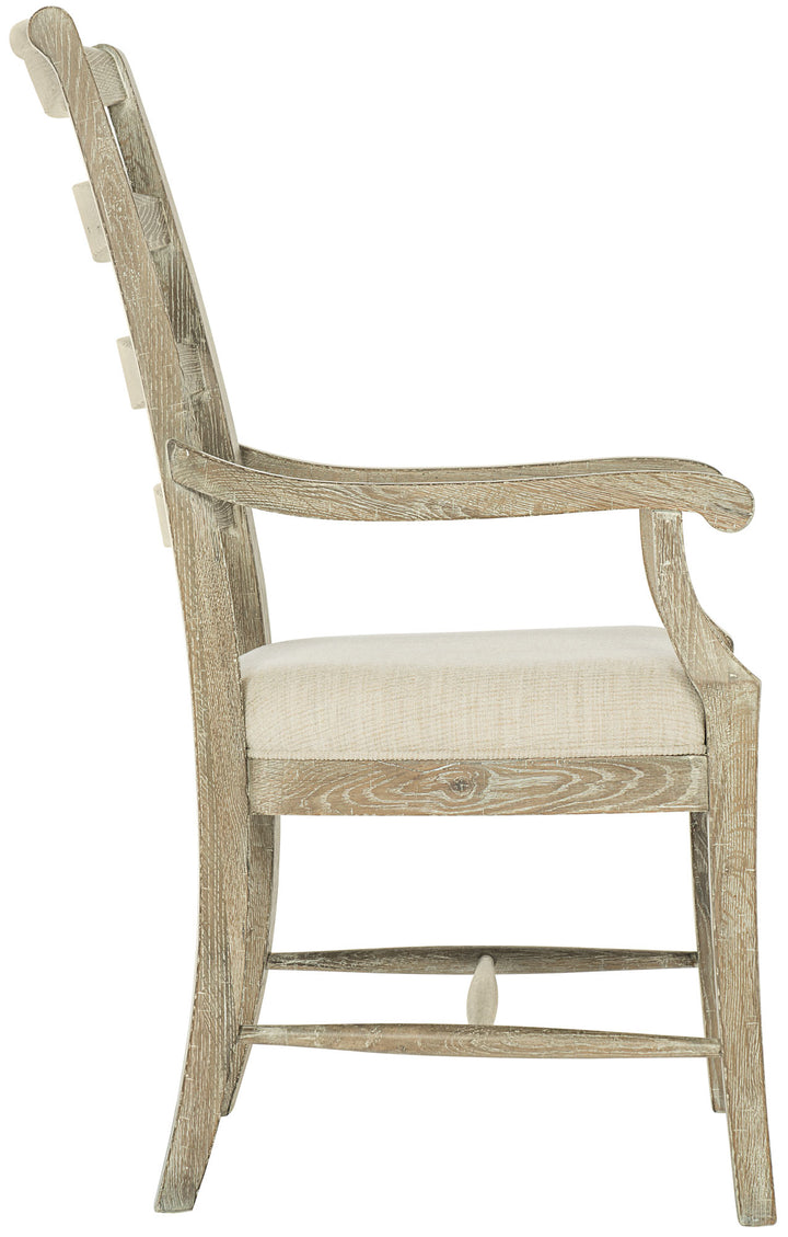 Rustic Patina Ladderback Arm Chair-Bernhardt-BHDT-387X56-Dining ChairsSand-3-France and Son