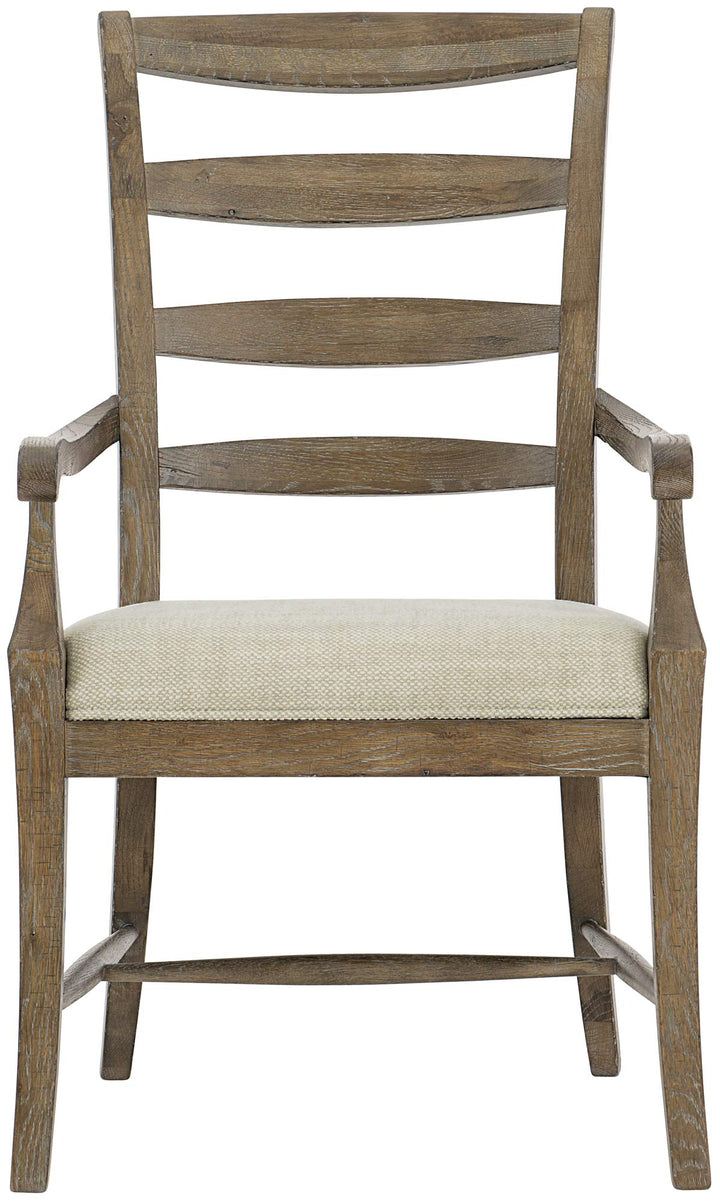 Rustic Patina Ladderback Arm Chair-Bernhardt-BHDT-387X56D-Dining ChairsPeppercorn-2-France and Son