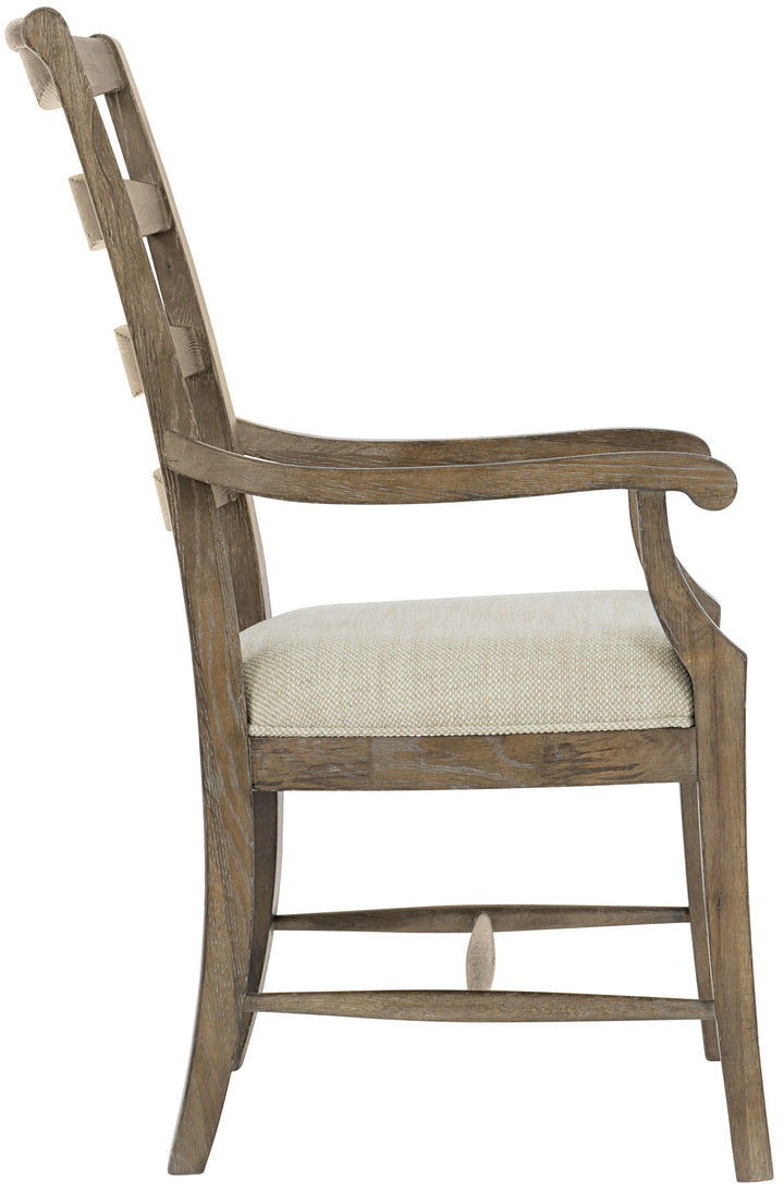 Rustic Patina Ladderback Arm Chair-Bernhardt-BHDT-387X56-Dining ChairsSand-4-France and Son