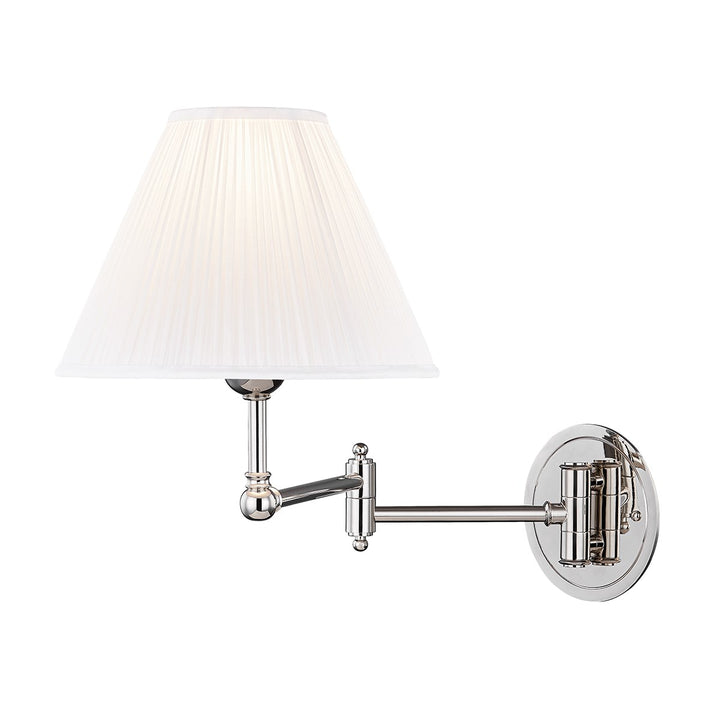 Signature No.1 Silk Shade Wall Sconce-Hudson Valley-HVL-MDS603-PN-Wall LightingPolished Nickel-3-France and Son