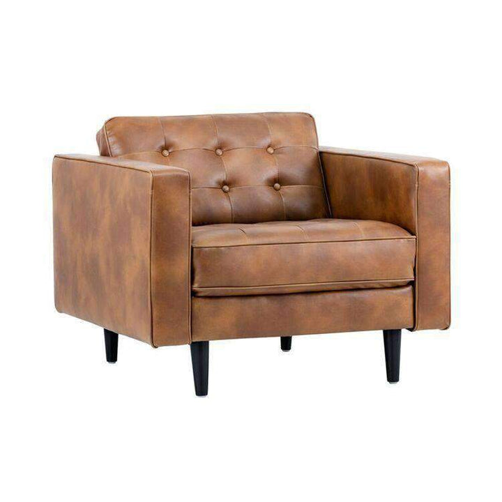 Donnie Armchair-Sunpan-SUNPAN-102509-Lounge ChairsTobacco Tan-Faux Leather-13-France and Son