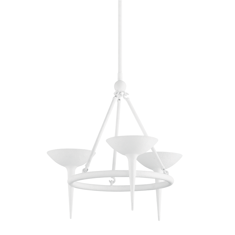 Cecilia 3 Light Chandelier-Troy Lighting-TROY-F2603-GSW-ChandeliersGesso White-1-France and Son