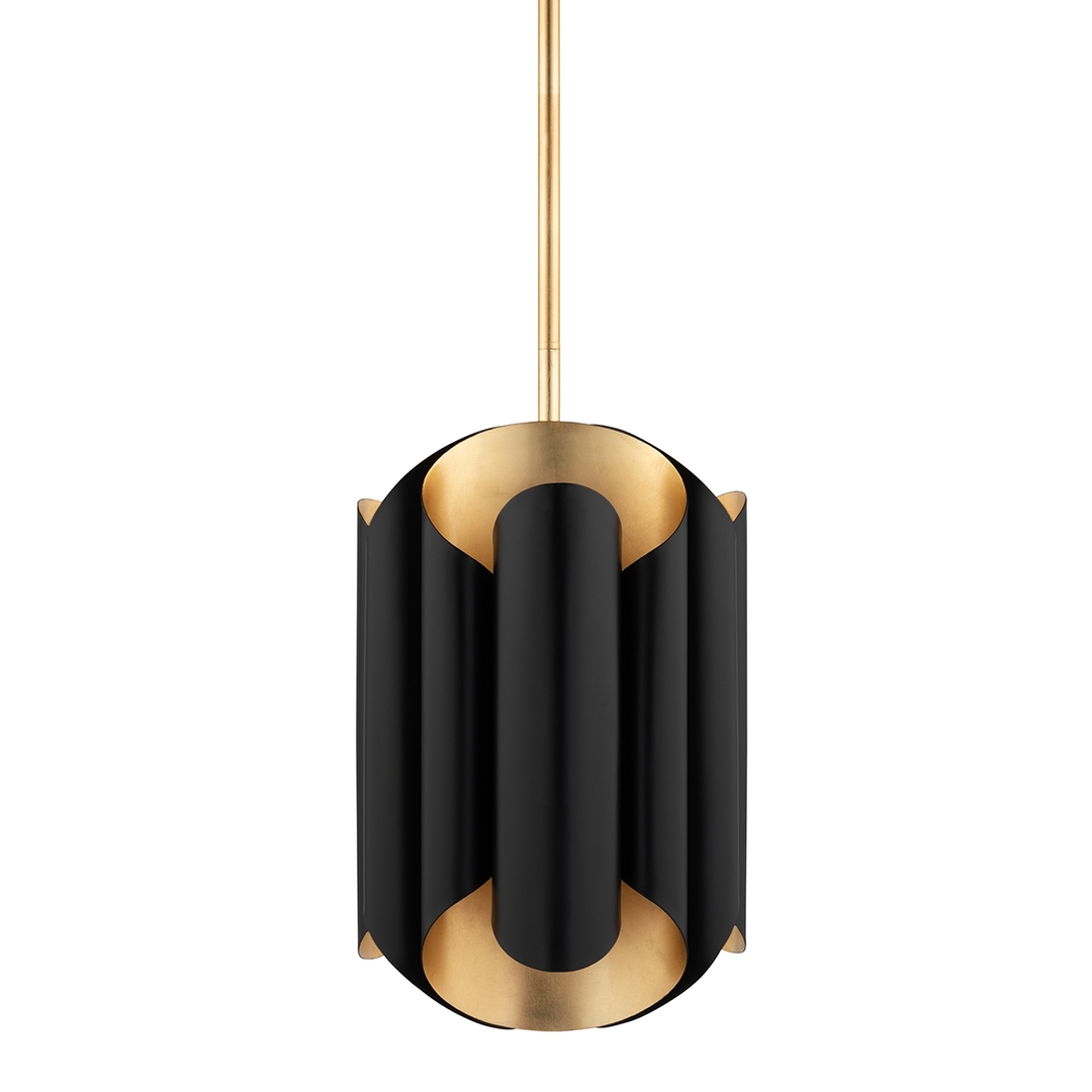 Banks 6 Light Pendant-Hudson Valley-HVL-8513-GL/BK-PendantsGold Leaf/Black-1-France and Son