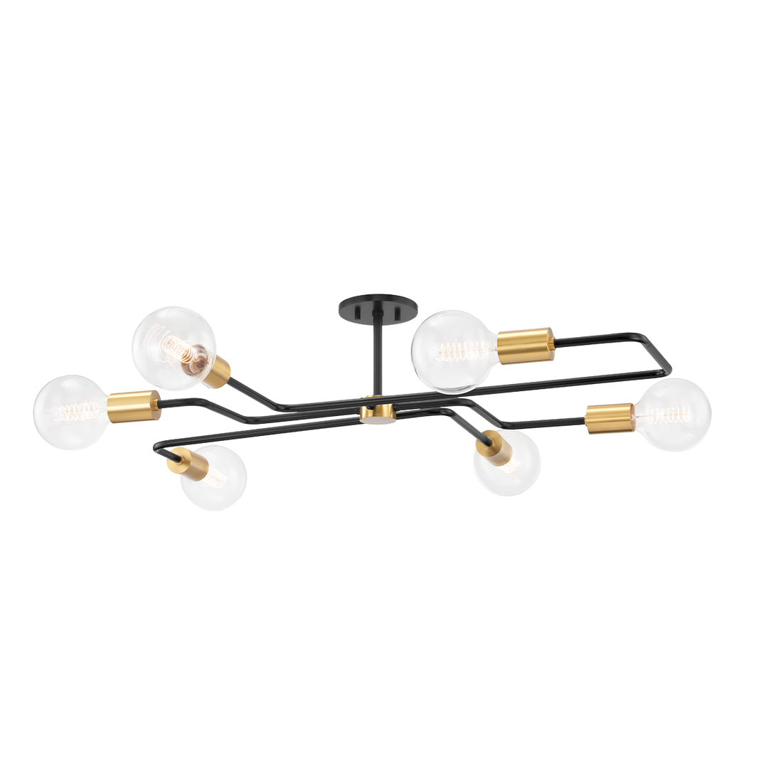 Jena 6 Light Semi Flush Mount-Mitzi-HVL-H488606S-AGB/TBK-ChandeliersAged brass-1-France and Son