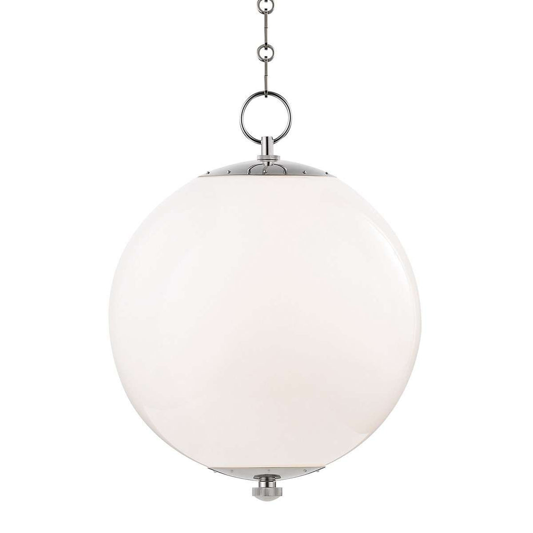 Sphere No.1 1 Light Large Pendant-Hudson Valley-HVL-MDS701-PN-PendantsSilver-2-France and Son