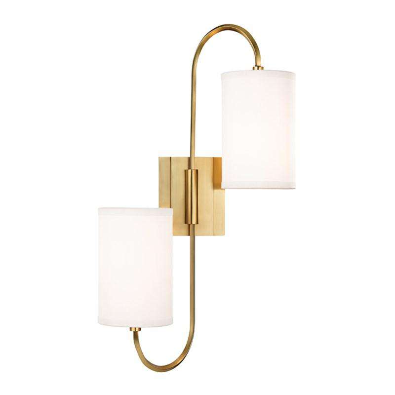 Junius 2 Light Wall Sconce Aged Brass-Hudson Valley-HVL-9100-AGB-Wall LightingAged Brass-1-France and Son