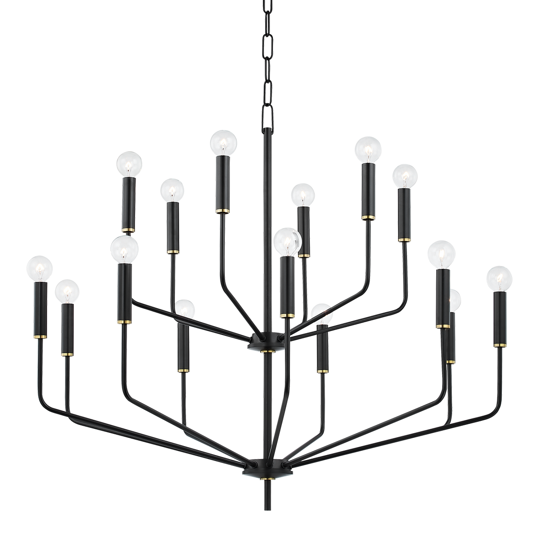 Bailey 15 Light Chandelier-Mitzi-HVL-H516815-AGB/SBK-ChandeliersSoft Black-2-France and Son