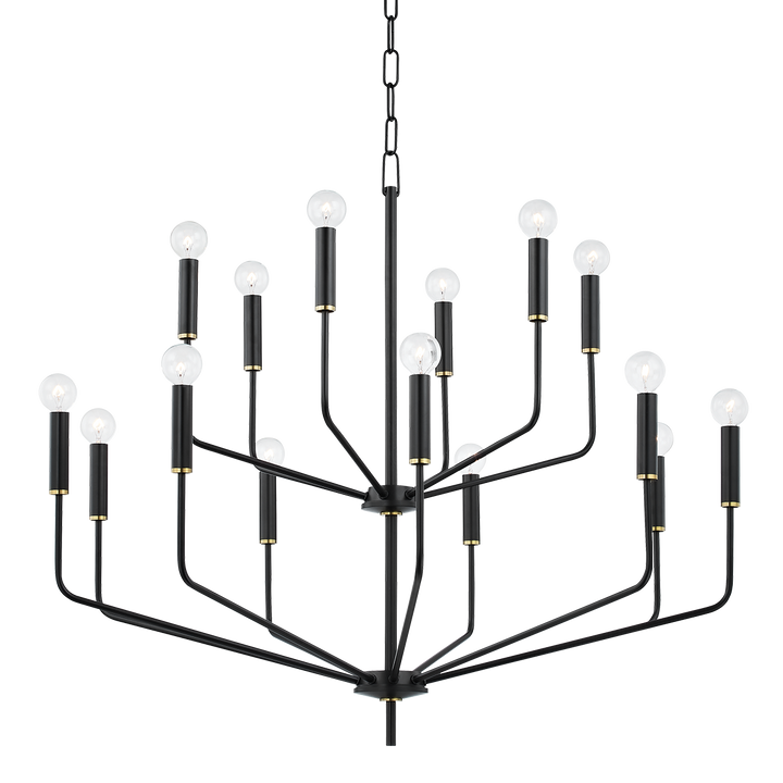 Bailey 15 Light Chandelier-Mitzi-HVL-H516815-AGB/SBK-ChandeliersSoft Black-2-France and Son