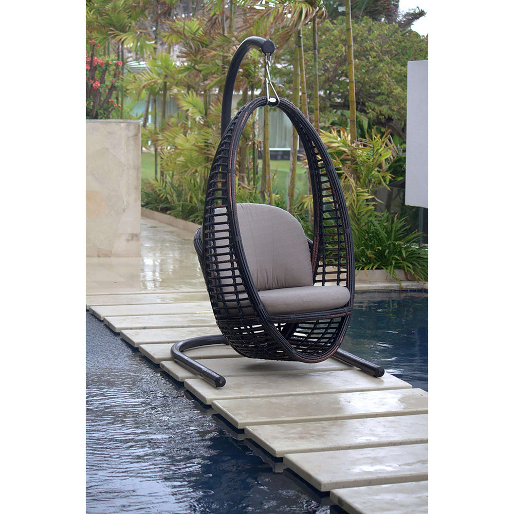 Heri Hanging Chair by Skyline-Skyline Design-SKYLINE-2972-BM-Set-Outdoor Lounge ChairsBlack Mushroom-2-France and Son