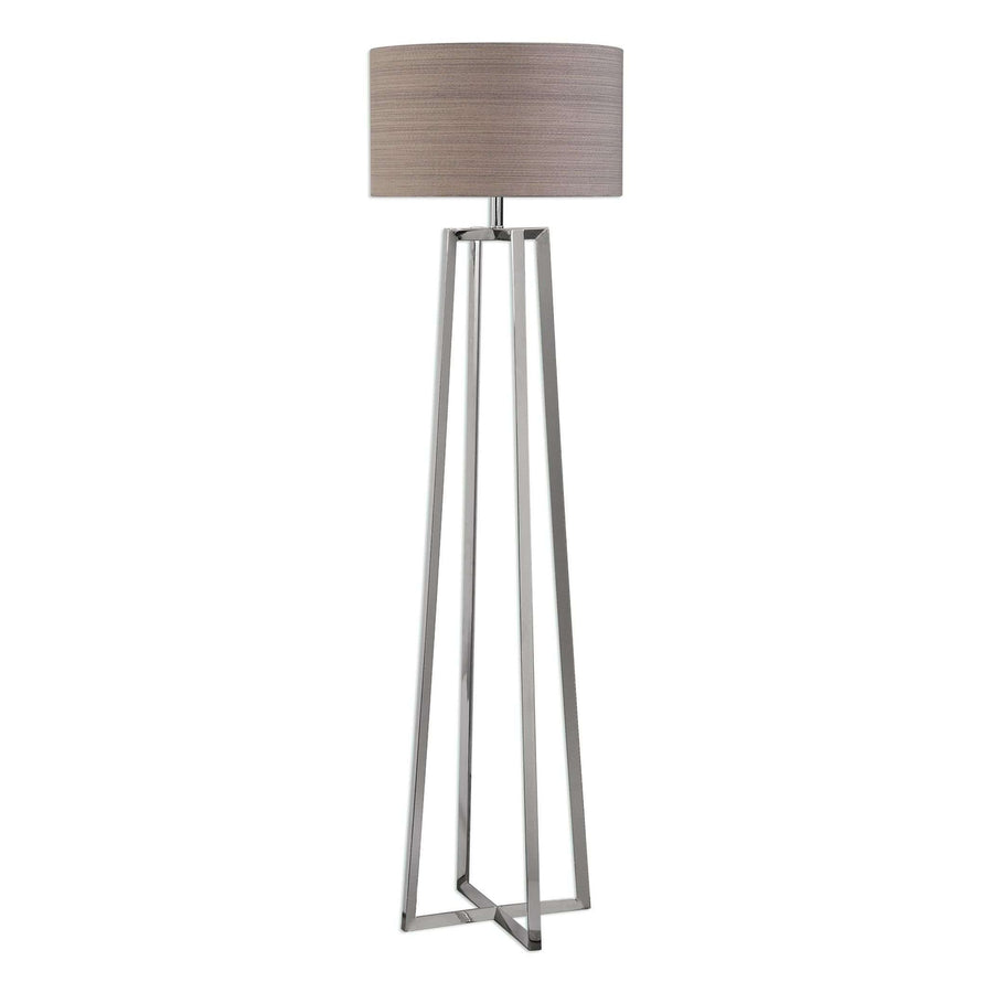 Keokee Polished Nickel Floor Lamp-Uttermost-UTTM-28111-Floor Lamps-1-France and Son