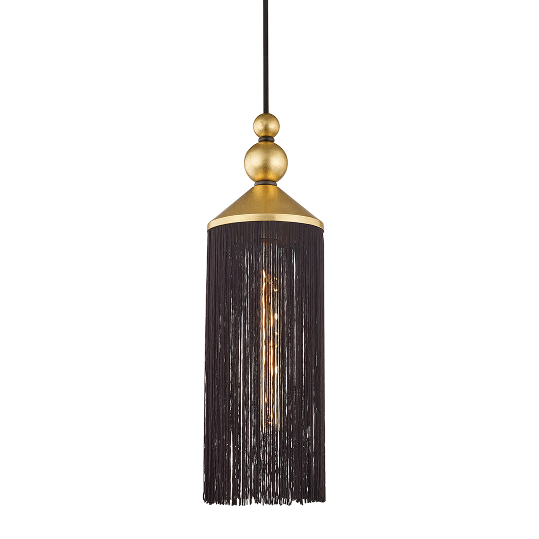 Scarlett 1 Light Pendant-Mitzi-HVL-H300701-GL/BK-PendantsGold Leaf / Black-1-France and Son