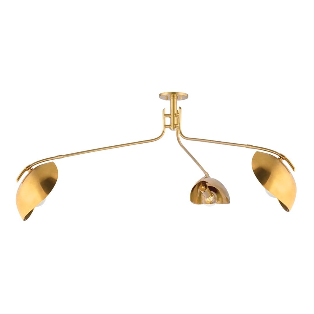 Avondale 3 Light Semi Flush-Hudson Valley-HVL-1753-AGB-Flush Mounts-1-France and Son