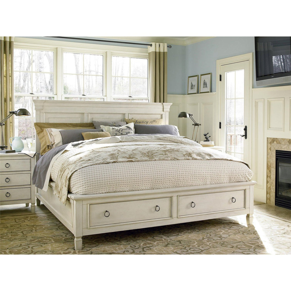 Summer Hill Collection - Storage Bed-Universal Furniture-UNIV-987260SB-BedsKing-Cotton Cream-2-France and Son