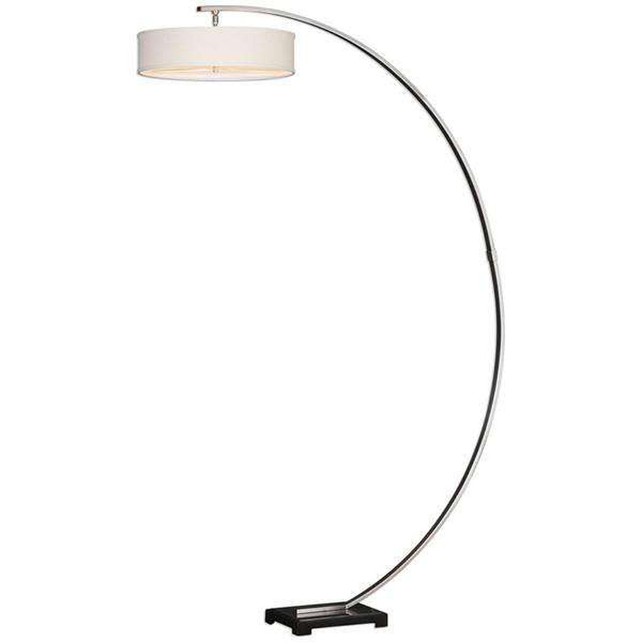 Tagus Nickel Arc Floor Lamp-Uttermost-UTTM-28079-1-Floor Lamps-1-France and Son