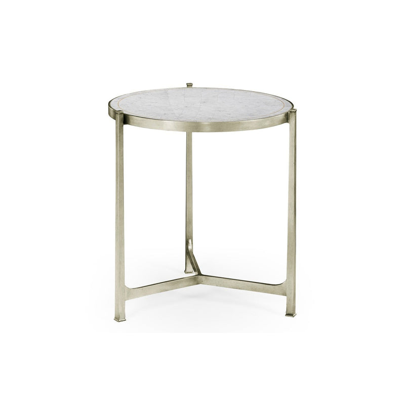Large Round End Table-Jonathan Charles-JCHARLES-494140-G-GES-Side TablesÉglomisé-Gilded Iron-7-France and Son