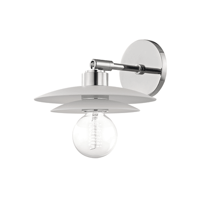 Milla 1 Light Small Wall Sconce-Mitzi-HVL-H175101S-PN/WH-Wall LightingPolished Nickel-2-France and Son