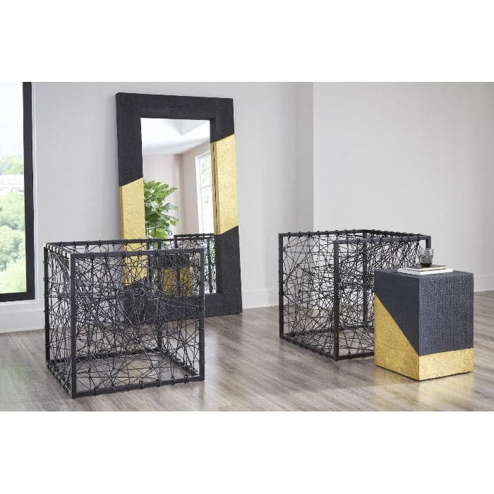 Scorched Side Table, Black and Gold-Phillips Collection-PHIL-PH110306-Side Tables-4-France and Son