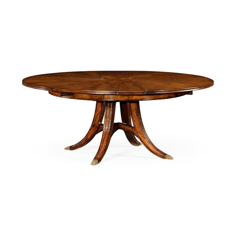 59" Circular Dining Table with Self–Storing Leaves-Jonathan Charles-JCHARLES-494543-59D-MAH-Dining TablesMahogany-3-France and Son